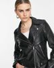 Selected Selected Femme leather jacket in black - 3