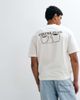 Selected Selected heavyweight boxy fit T-shirt with brown coffee club backprint in cream-White - 3