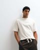Selected Selected heavyweight boxy fit T-shirt with green tennis club backprint in cream-White - 2
