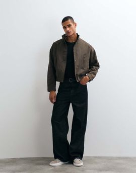 Selected Selected high neck lightweight bomber jacket in chocolate brown