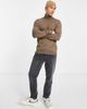 Selected Selected Homme roll neck sweater in brown-Neutral - 3