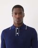 Selected Selected knit polo with contrast collar in dark blue - 1