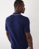 Selected Selected knit polo with contrast collar in dark blue - 4