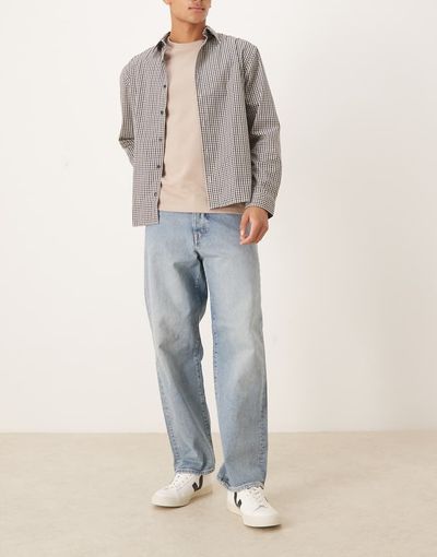 Selected Selected Kobe loose fit jeans in mid wash blue