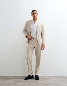 Selected Selected linen blend regular tailored pants in beige - part of a set