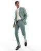 Selected Selected linen mix slim fit suit jacket in green - 2