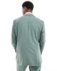 Selected Selected linen mix slim fit suit jacket in green - 4