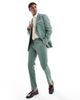 Selected Selected linen mix slim fit suit pants in green - 1