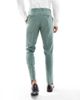 Selected Selected linen mix slim fit suit pants in green - 3