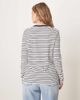 Selected Selected long sleeve boxy t-shirt in black and white stripes-Multi - 3