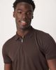 Selected Selected polo shirt with half zip in brown - 1