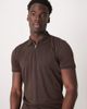 Selected Selected polo shirt with half zip in brown - 2