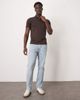 Selected Selected polo shirt with half zip in brown - 4