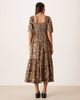 Selected Selected puff sleeve dress in leopard print-Black - 3