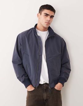 Selected Selected relaxed bomber jacket in navy