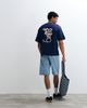 Selected Selected relaxed fit T-shirt with pink abstract vase backprint in navy - 1