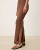 Selected Selected ribbed long dress in brown - 3