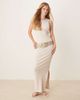 Selected Selected ribbed long dress in light beige-Neutral - 1