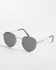 Selected Selected round sunglasses in silver tone with black lenses - 1