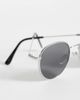 Selected Selected round sunglasses in silver tone with black lenses - 2
