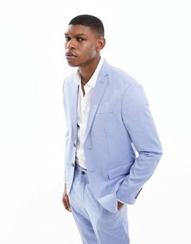 Selected Selected slim fit suit jacket in blue