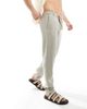 Selected Selected slim tapered linen pants in cream-White - 1