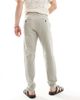 Selected Selected slim tapered linen pants in cream-White - 3