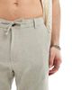 Selected Selected slim tapered linen pants in cream-White - 4