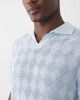 Selected Selected split neck knit polo in light blue - 3