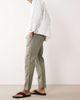 Selected Selected straight linen blend pants in khaki-Green - 3