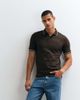 Selected Selected tipped collar short sleeve polo shirt in brown - 3
