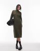 Selected Selected turtle neck knit dress in green - 1