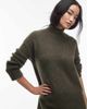 Selected Selected turtle neck knit dress in green - 3