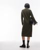 Selected Selected turtle neck knit dress in green - 4