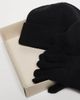 Selected Selected wool blend gift set with beanie and gloves in black - 3