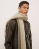 Selected Selected wool blend scarf with stripes in cream and brown-Multi - 2