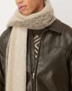 Selected Selected wool blend scarf with stripes in cream and brown-Multi - 3