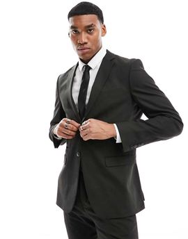 Selected Selected wool blend slim fit suit jacket in dark green