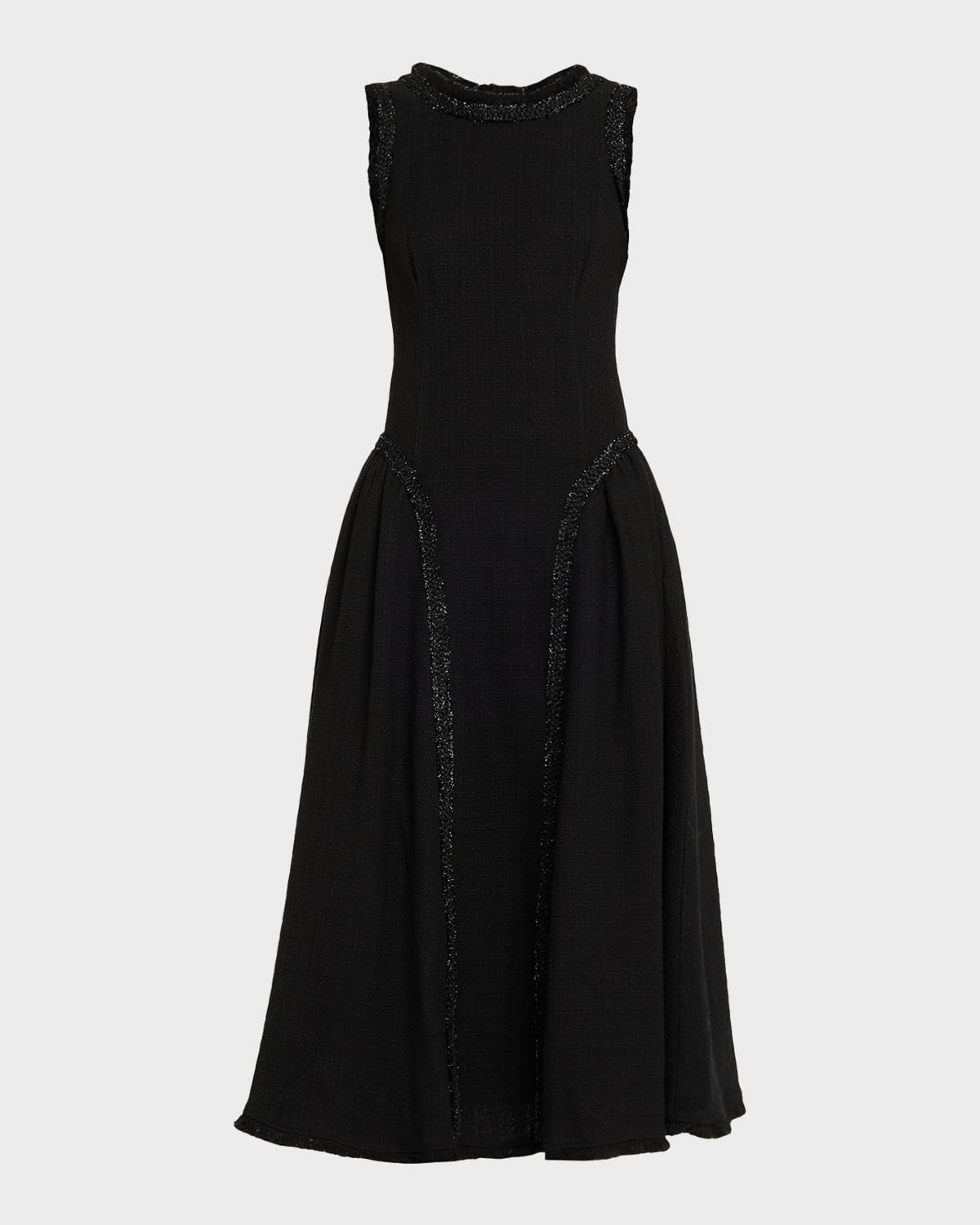 Self-Portrait Boucle Sleeveless Midi Dress