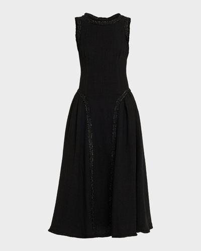 Self-Portrait Boucle Sleeveless Midi Dress