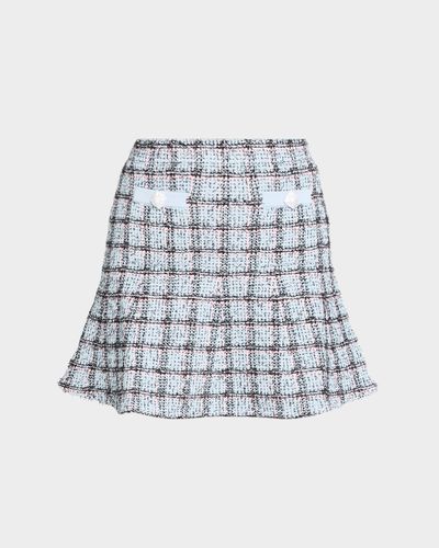Self-Portrait Check Knit Mini Skirt