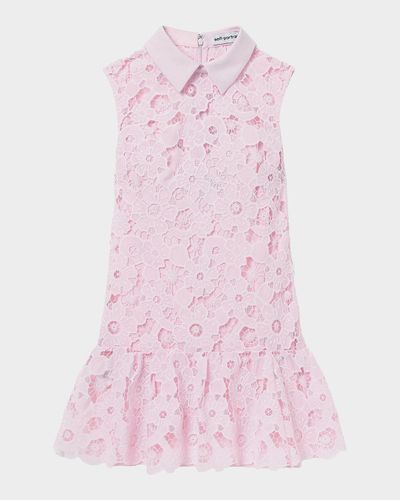 Self-Portrait Floral Lace Collared Mini Dress