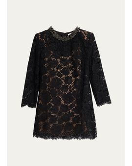 Self-Portrait Floral Lace Mini Dress