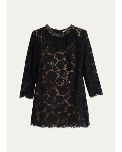 Self-Portrait Floral Lace Mini Dress