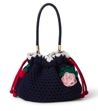 Self-Portrait Kids Self-Portrait Kids Appliqué crochet bucket bag