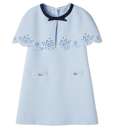 Self-Portrait Kids Self-Portrait Kids Broderie anglaise caped crêpe dress
