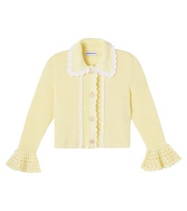 Self-Portrait Kids Self-Portrait Kids Crystal-embellished pointelle cardigan