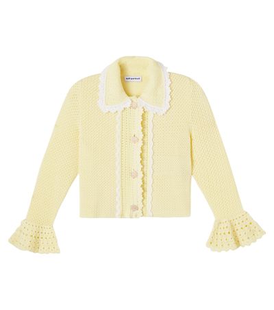 Self-Portrait Kids Self-Portrait Kids Crystal-embellished pointelle cardigan