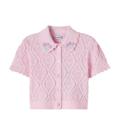 Self-Portrait Kids Self-Portrait Kids Embroidered pointelle cotton-blend top