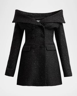 Self-Portrait Metallic Boucle Mini Dress